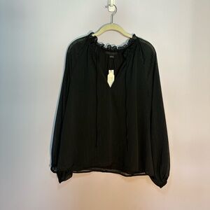 Sanctuary Black Relaxed Long Sleeve Blouse